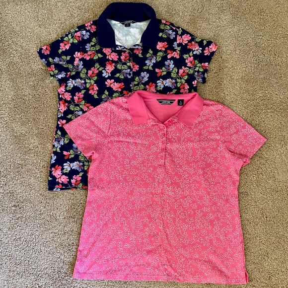 Lands' End Tops - Two Lands' End Polos in Floral Prints